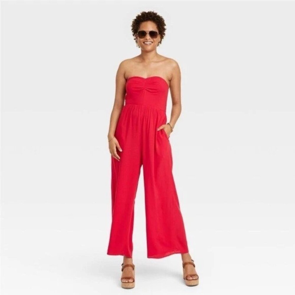 Knox Rose Women’s Sleeveless Jumpsuit light flexible loose W/removable Straps